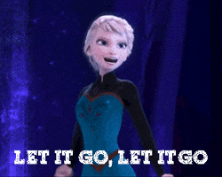 Disney gif. Elsa from Frozen dances in her green dress and rips out her tight braid, softening her hair up and singing, "Let it go, let it go." Disney gif. Elsa from Frozen dances in her green dress and rips out her tight braid, softening her hair up and singing, "Let it go, let it go."