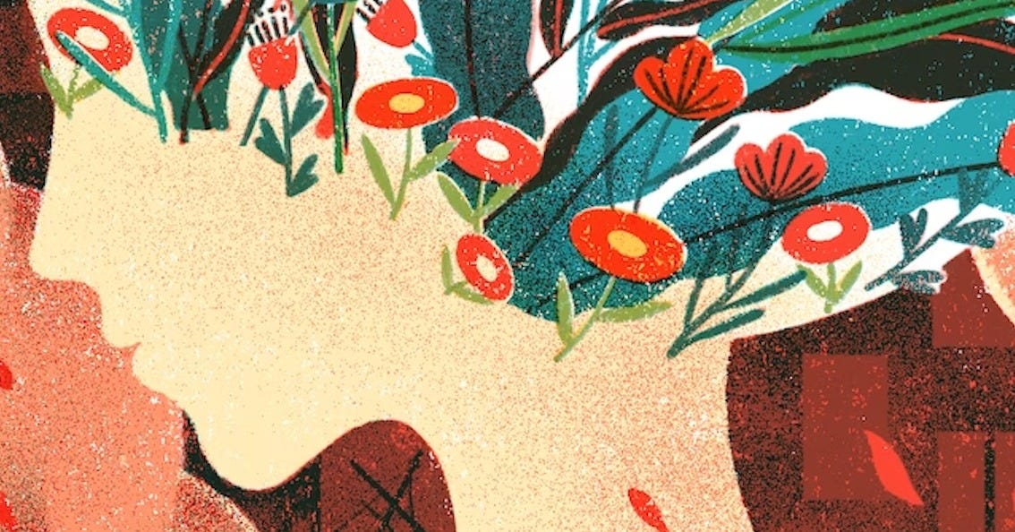 An illustration of a person with flowers for hair by Jessie Lin for The Washington Post An illustration of a person with flowers for hair by Jessie Lin for The Washington Post