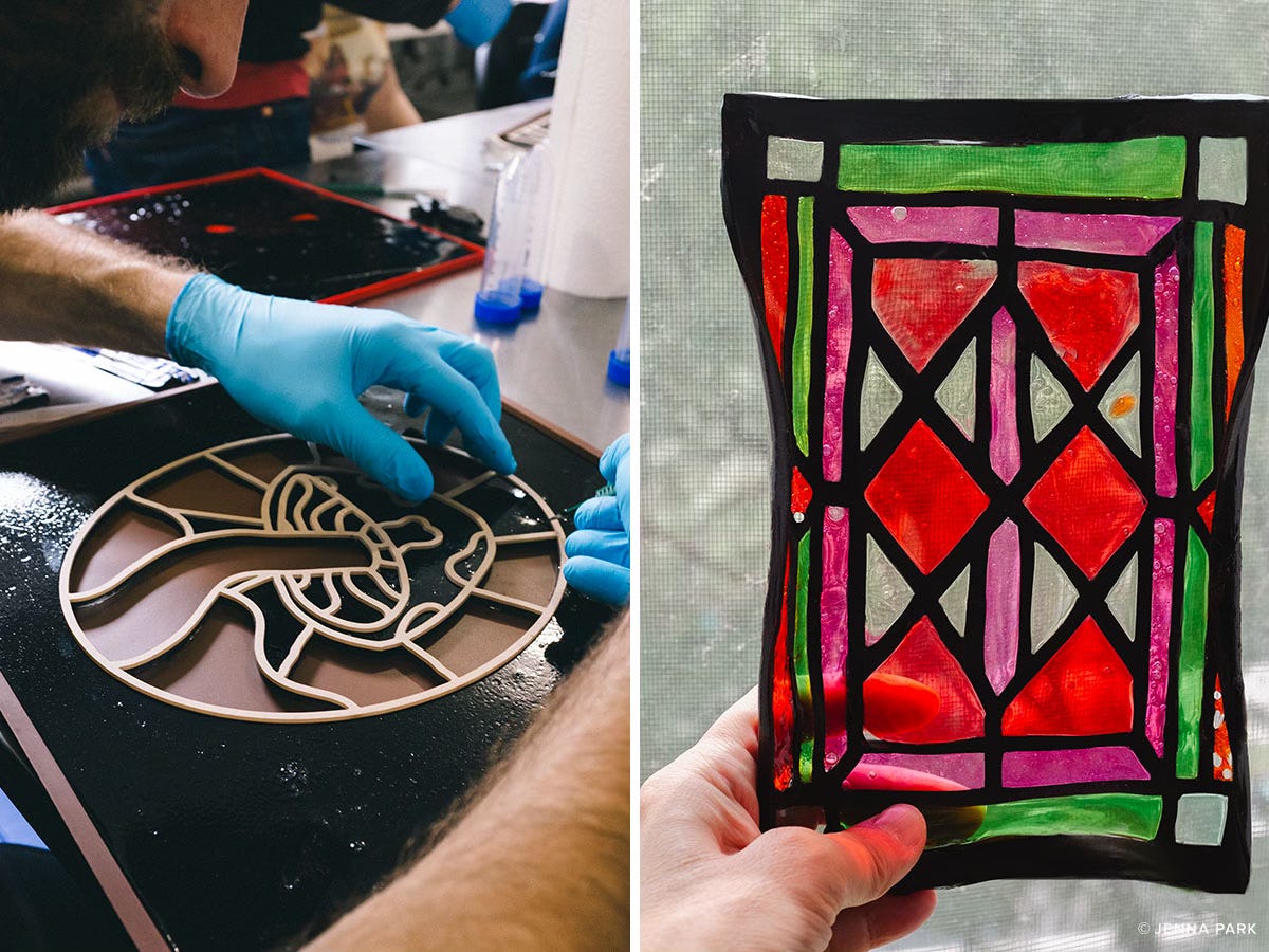 Bioplastic stained glass