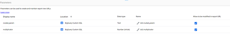 looker studio url parameter parameters name