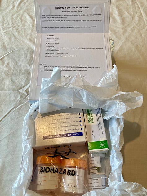 Images of box with assorted medical equipment inside