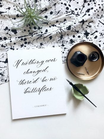 If nothing ever changed, there'd be no butterflies.