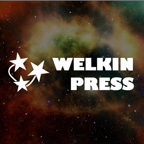 Against a background of a spiral universe, the text reads "Welkin Press"