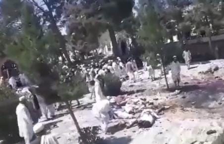 The scene of the attack (Twitter account muslim daily@muslimdaily, September 2, 2022). The Meir Amit Intelligence and Terrorism Information Center's Spotlight on Global Jihad (September 1 – 7, 2022)
