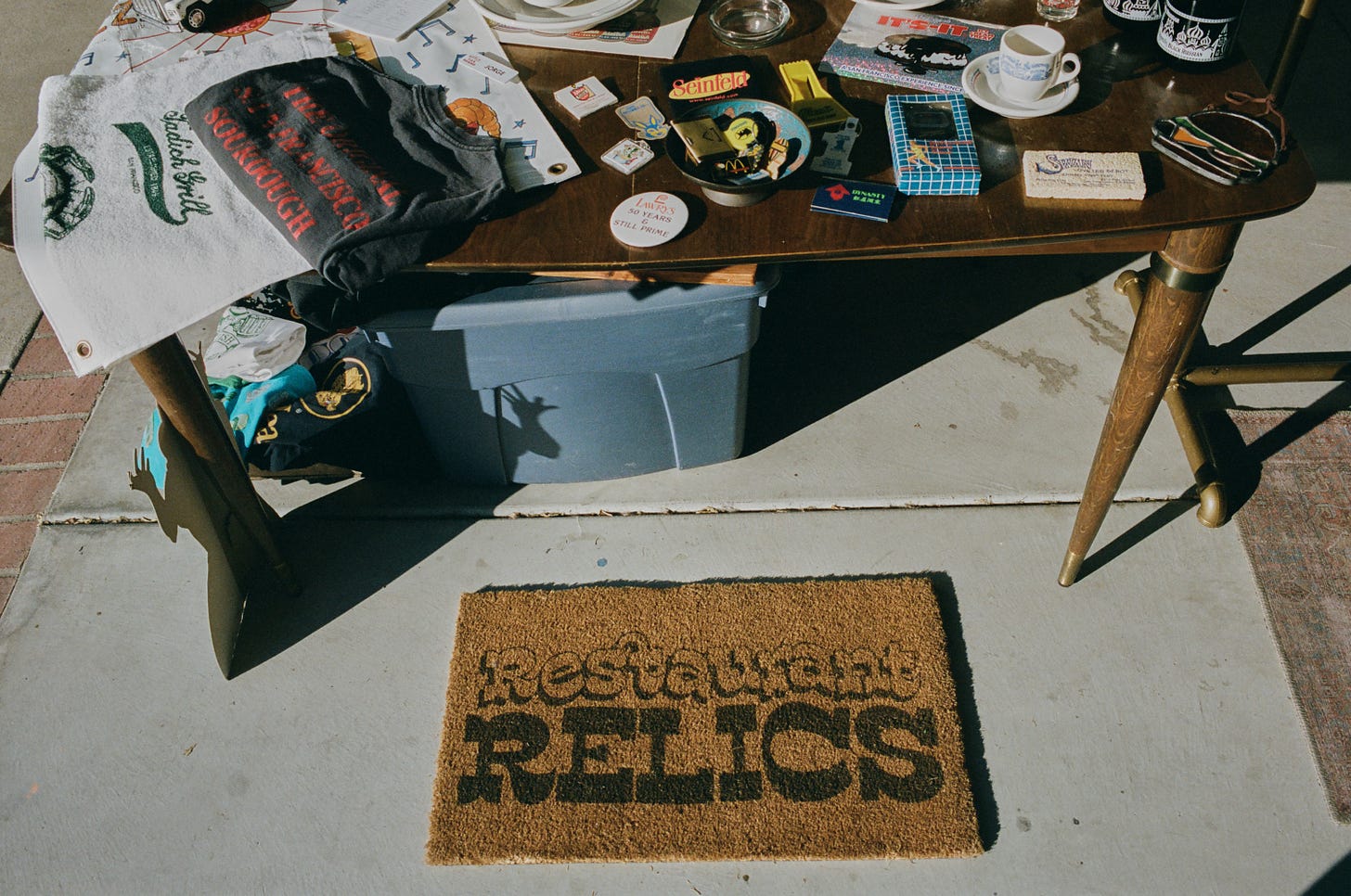 Small objects and a Restaurant Relics doormat