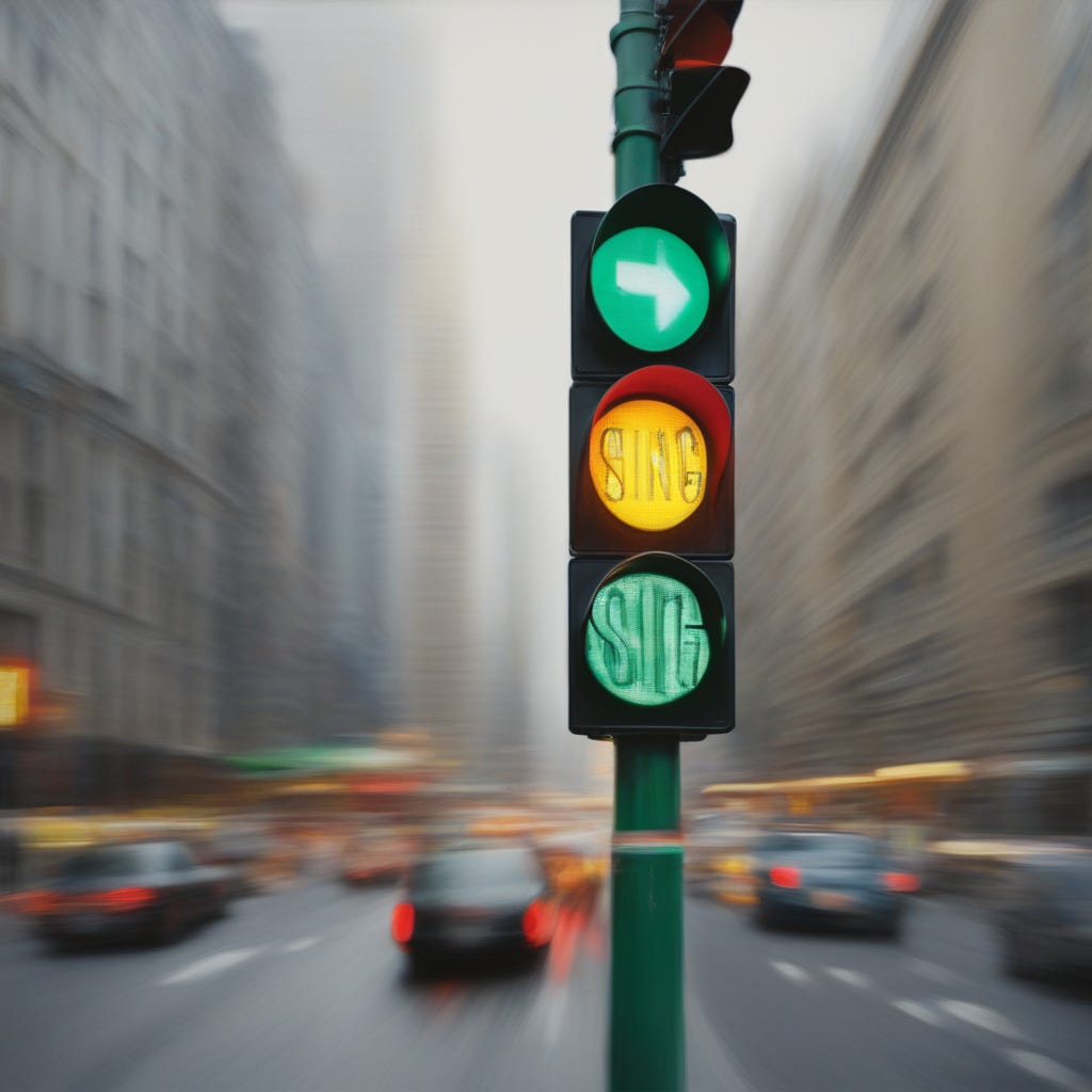Sing at the traffic light - Andrew Kooman's Things I Wrote Down