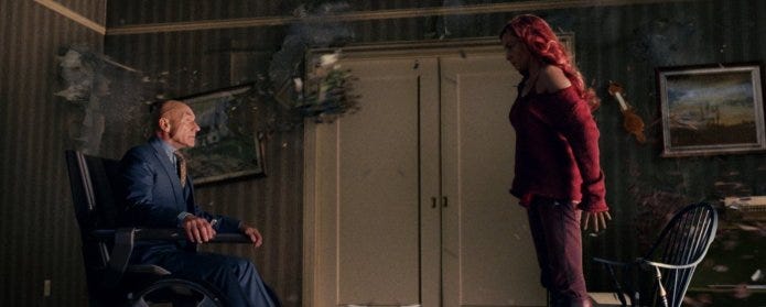 Dark Phoenix/Jean Grey (Famke Janssen) kills Xavier in 2006's Dark Phoenix/Jean Grey (Famke Janssen) kills Xavier in 2006's