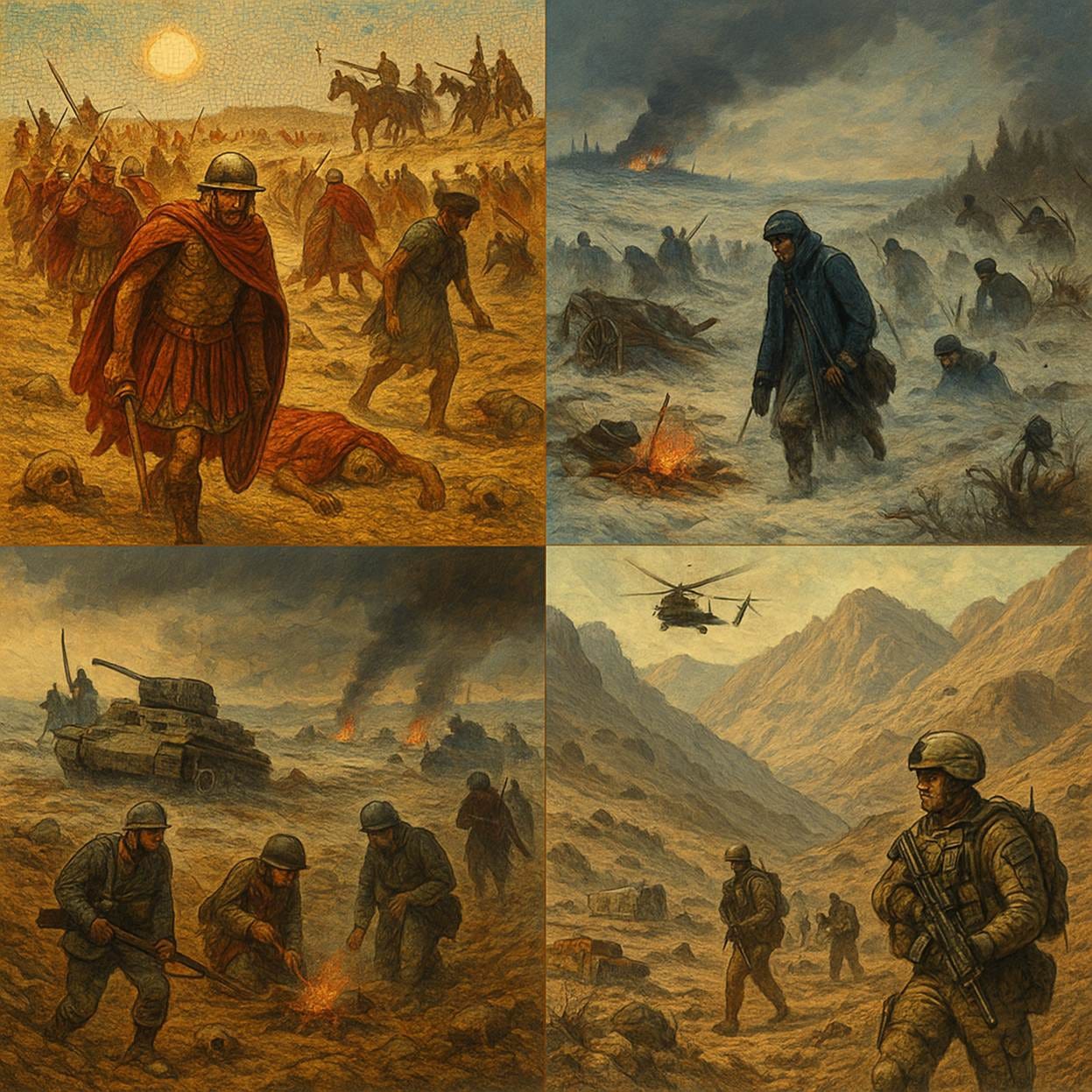 A collage of military men in a desert

AI-generated content may be incorrect.
