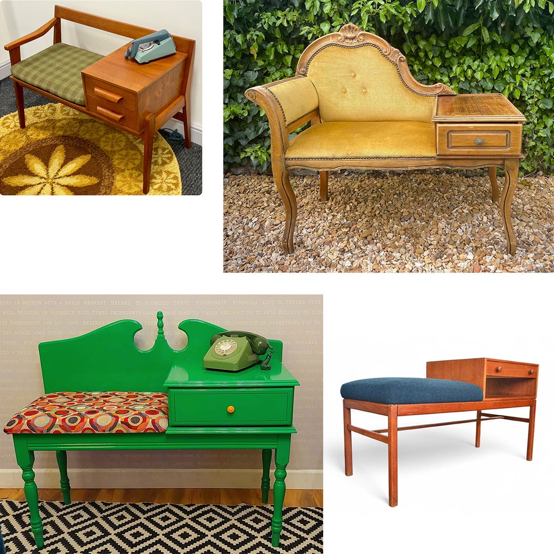 Vintage Telephone Benches