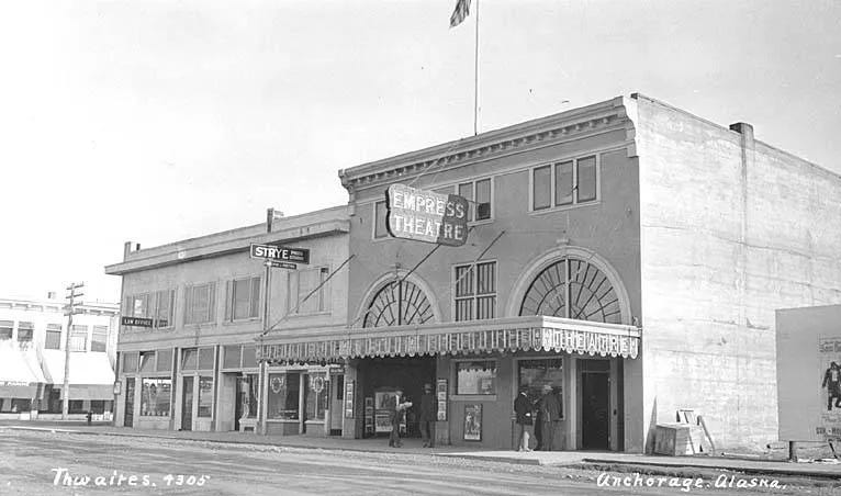The Empress movie theatre, the first movie house in Anchorage, Alaska.