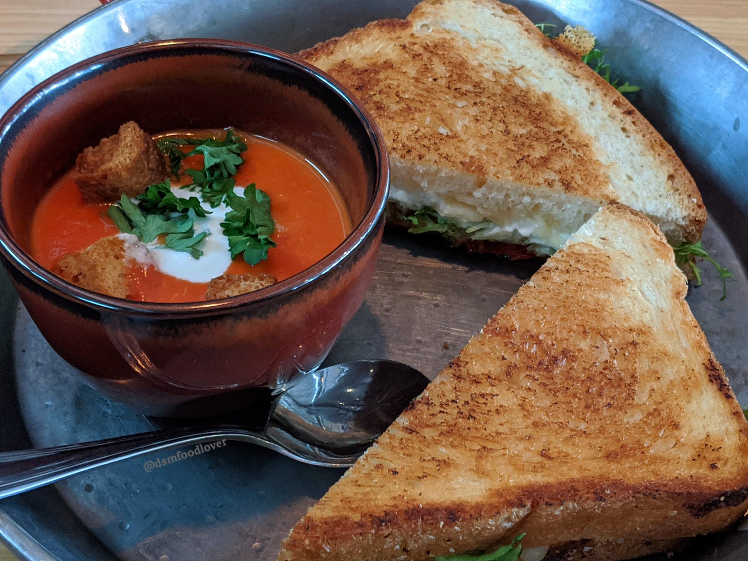 Grilled cheese and tomato soup from Motley School Tavern