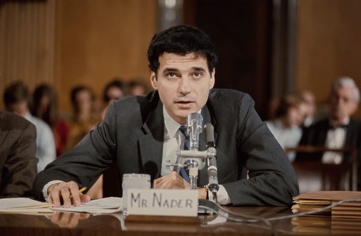 Ralph Nader addressed the U.S. Senate in 1971. (Bettmann Archive/Getty Images)