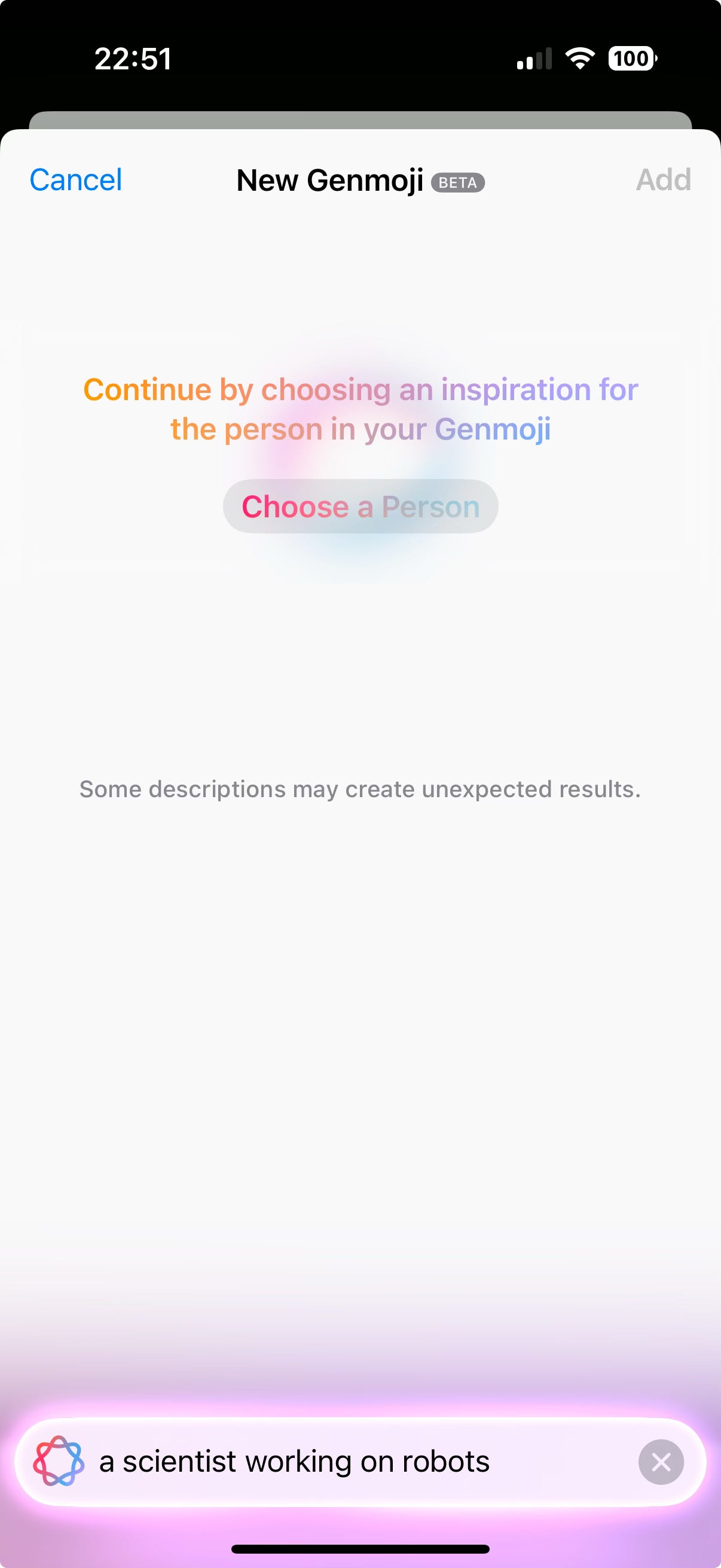 Choosing a person to inspire the created emoji