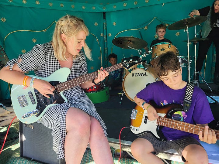 Guitar Heroes: Inclusic Rock School tent at Camp Bestival