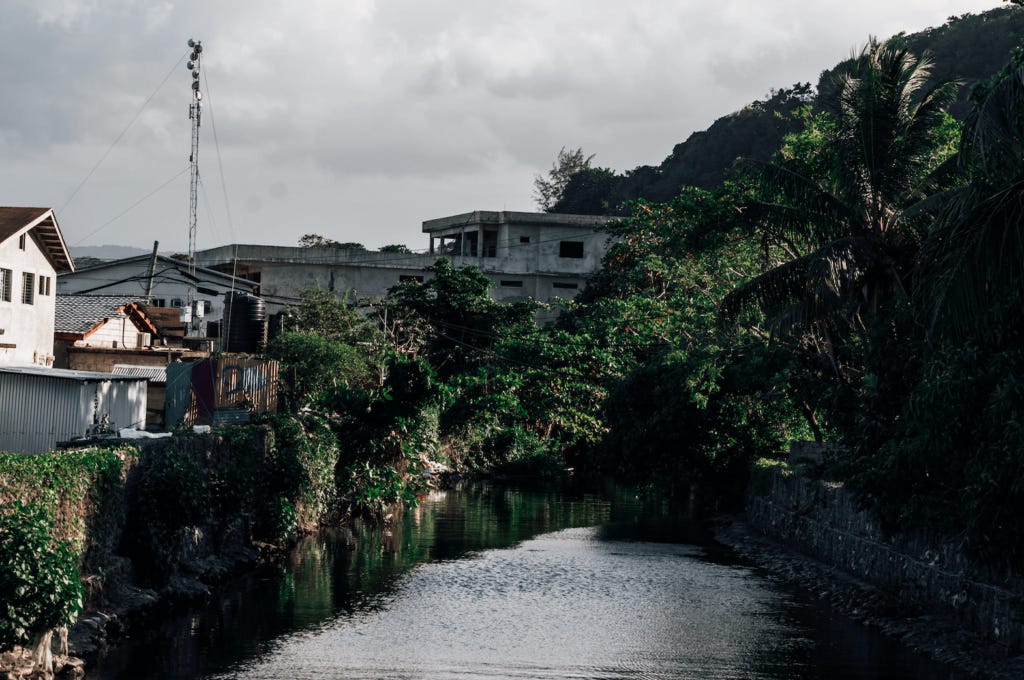 River running through Port Maria