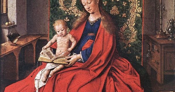 Jan van Eyck: Madonna with the Child Reading (1433) Flemish | Venetian ...