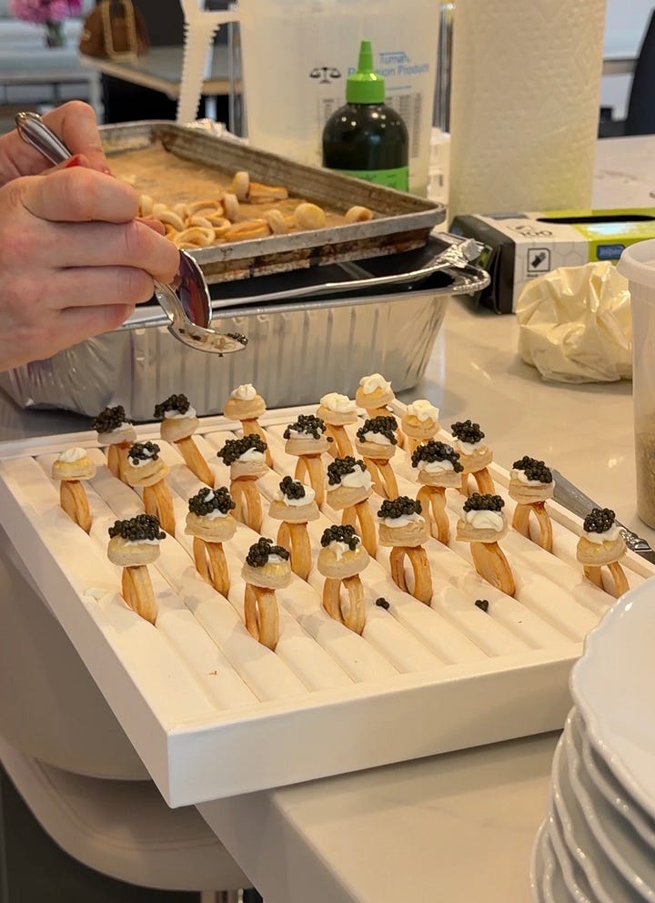 caviar puff pastry rings