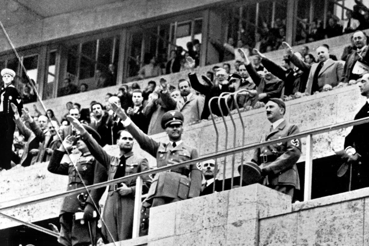 German Chancellor Adolf Hitler at the opening of the Olympic Games in Berlin, August 1936