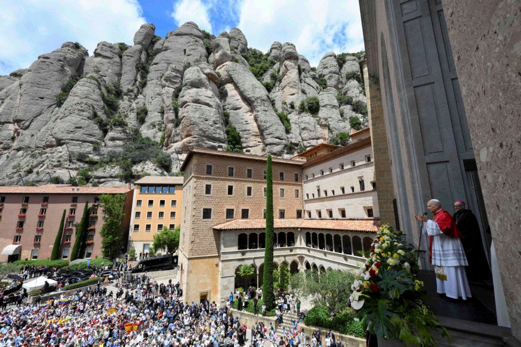 Pope Leo XIV at the Abbey of Montserrat Pope Leo XIV at the Abbey of Montserrat