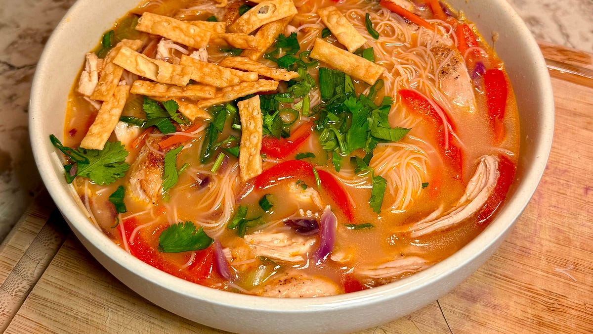 Red Curry Chicken Noodle Soup - by Coop's Kitchen