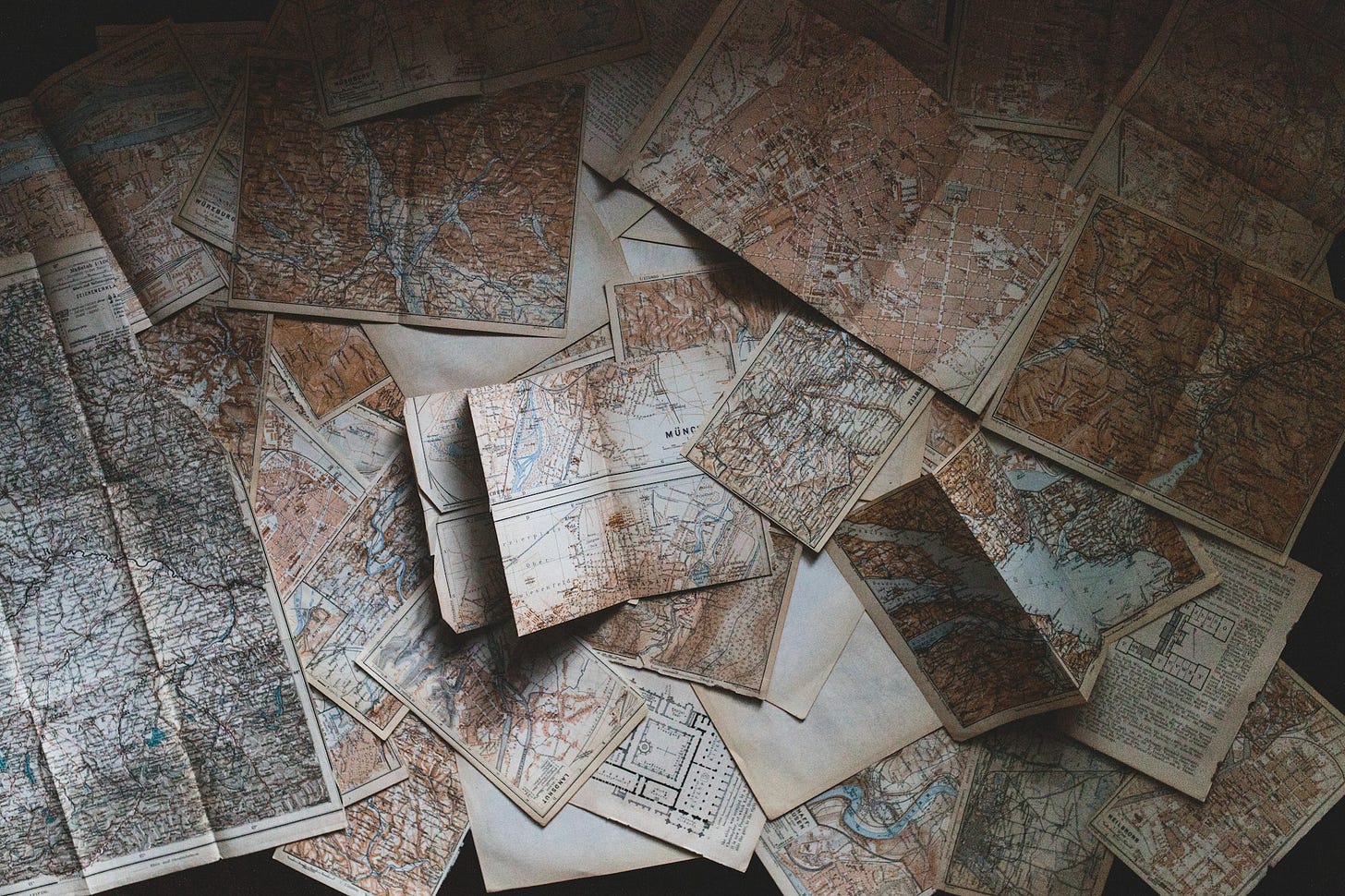 maps lying on the floor maps lying on the floor