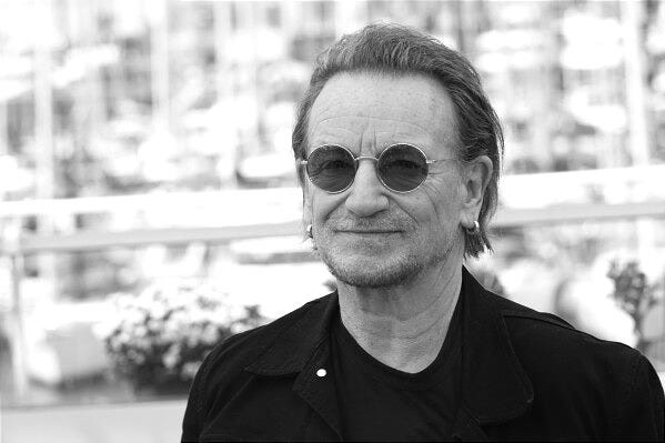 Bono poses for photographers at the 78th international film festival, Cannes, southern France, May 17, 2025. (Photo by Joel C Ryan/Invision/AP, File)