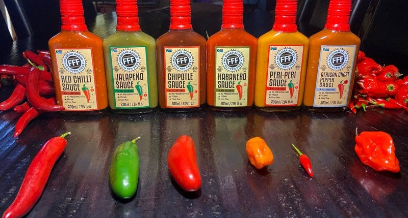 A selection of Fynbos Fine Foods products. A selection of Fynbos Fine Foods products.