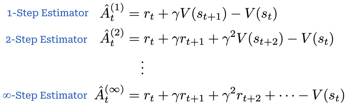 Nstep advantage estimators