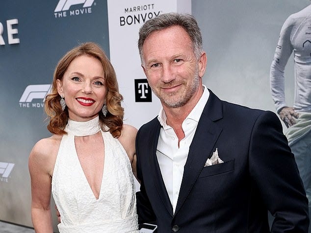 Christian Horner is set to be axed by his Formula One team Red Bull today (pictured with former Spice Girl wife Geri Halliwell)