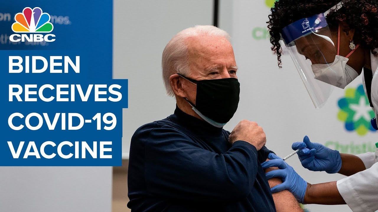 President-elect Joe Biden gets first dose of Covid-19 vaccine - YouTube