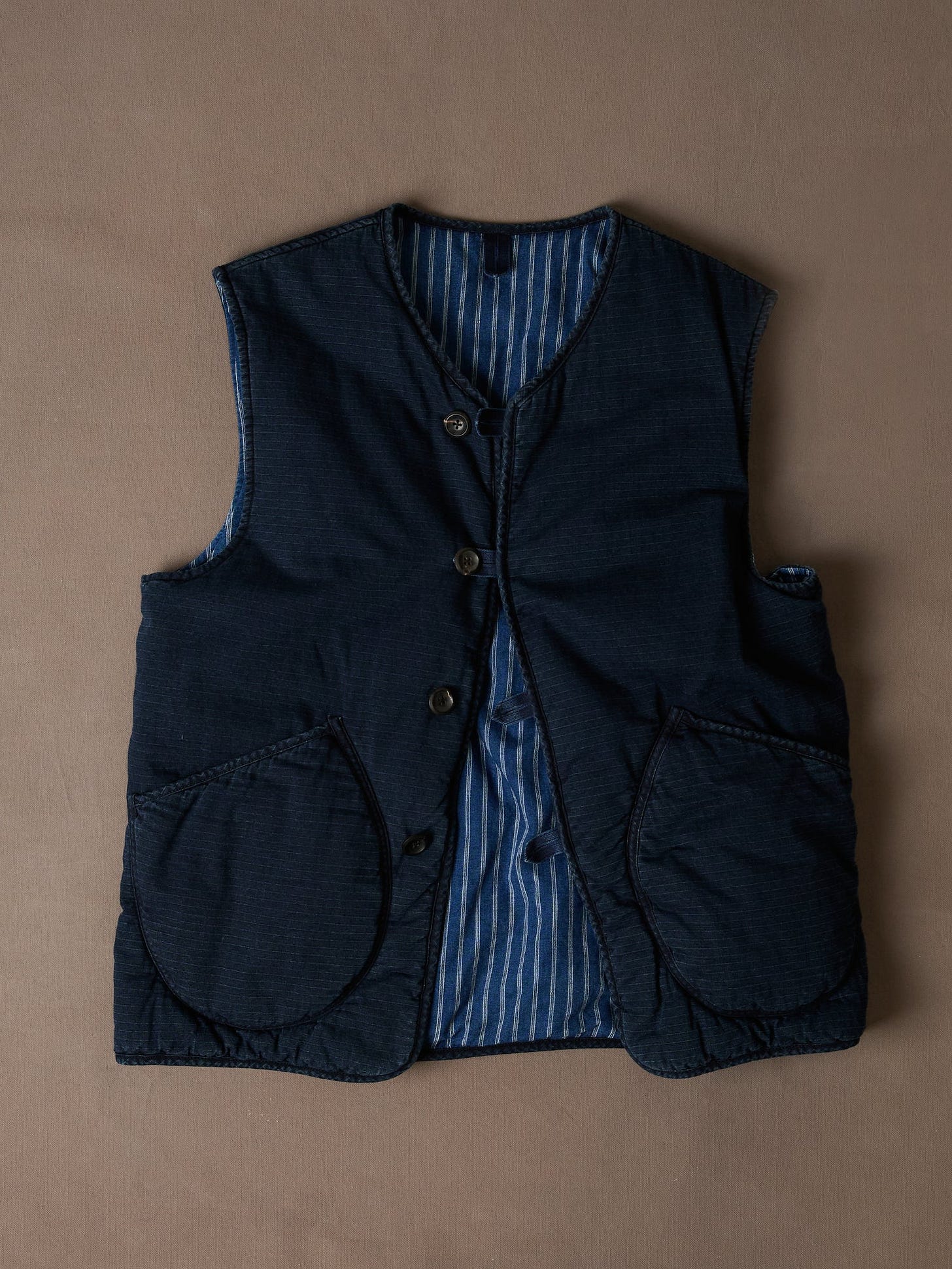 Indigo Cotton Wadded Vest Indigo Cotton Wadded Vest