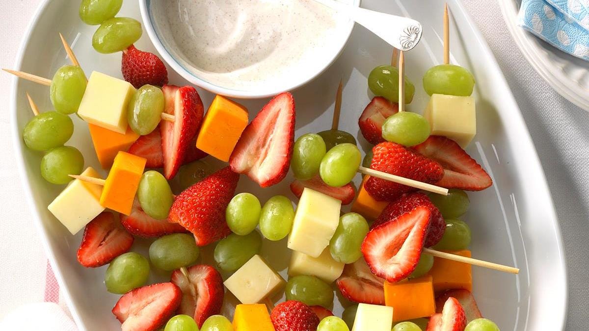 fruit and cheese kabobs