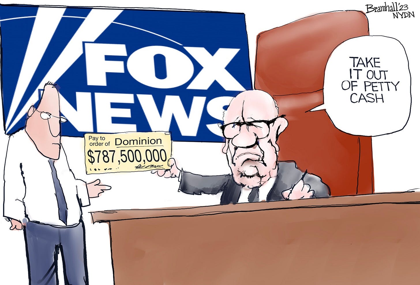Editorial cartoon gallery for April 23, 2023: Fox News settlement, abortion  politics, classified leaks - syracuse.com