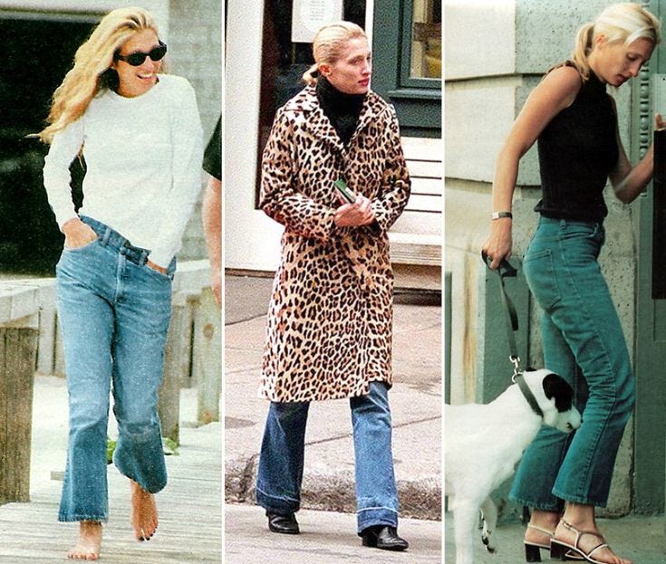 Carolyn Bessette Kennedy's style captures the minimalistic 90s look (which  I really love)
