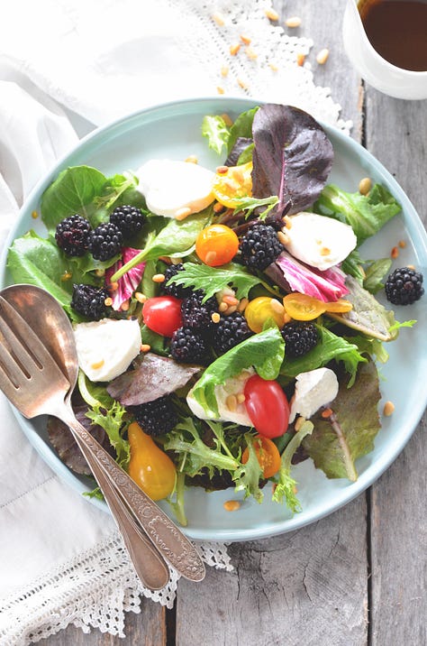 four salad recipe photos from the Oregon Farm Table Cookbook.