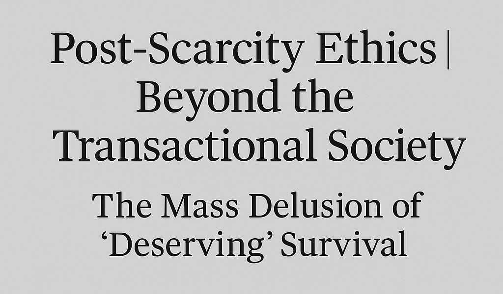 Post-Scarcity Ethics | Beyond the Transactional Society