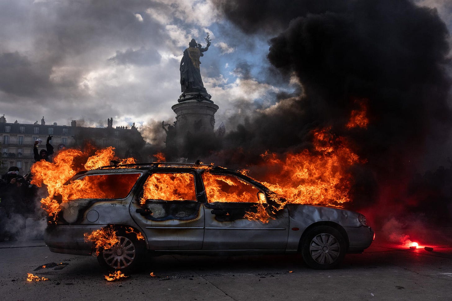 A car in flames A car in flames