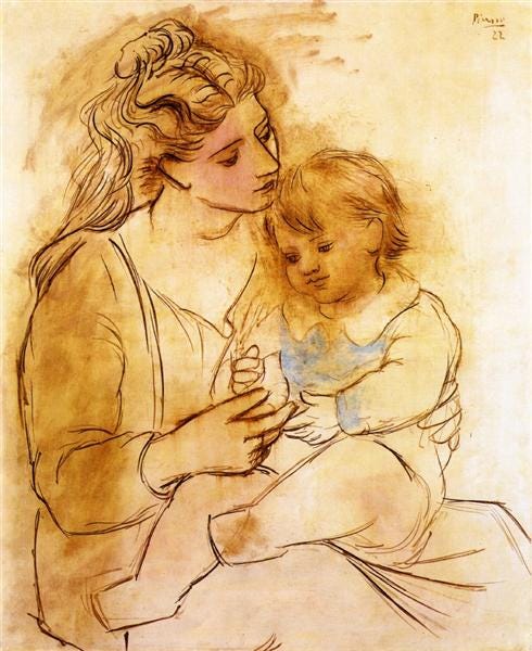 Mother and child, 1922 - Pablo Picasso - WikiArt.org