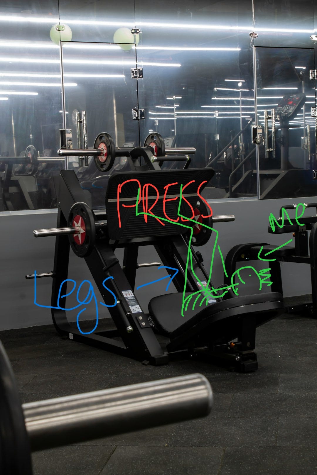 A gym filled with machines and weight plates