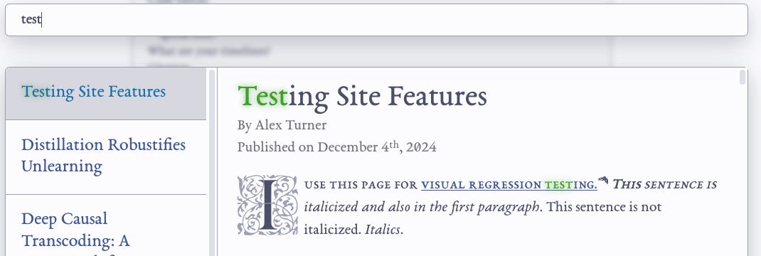 Search terms highlighted in green glow.