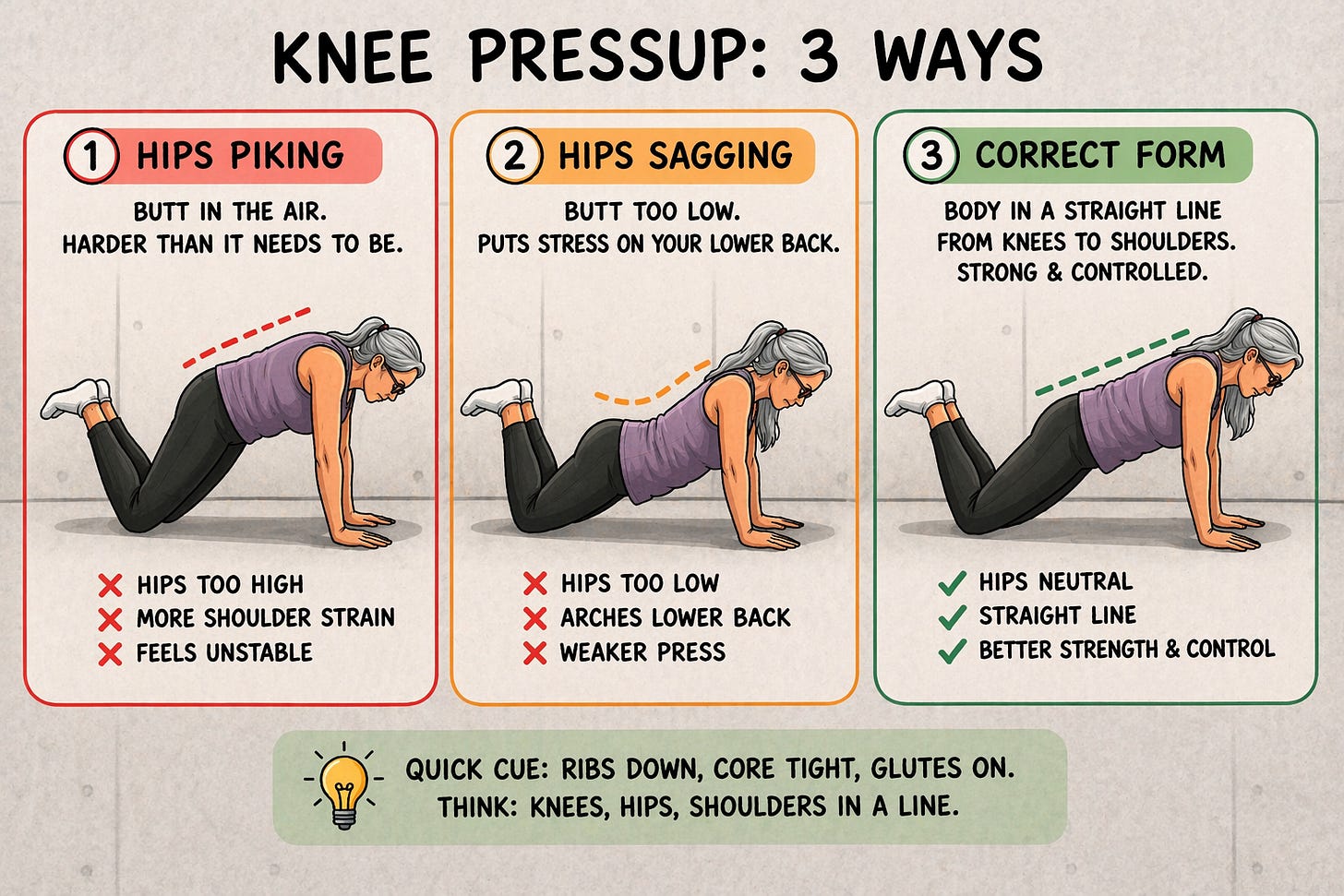 Knee press-uo form tips