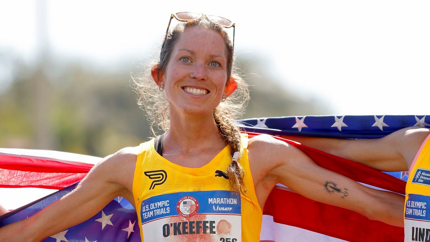 O'Keeffe was victorious on her US Olympic Marathon Trials debut.