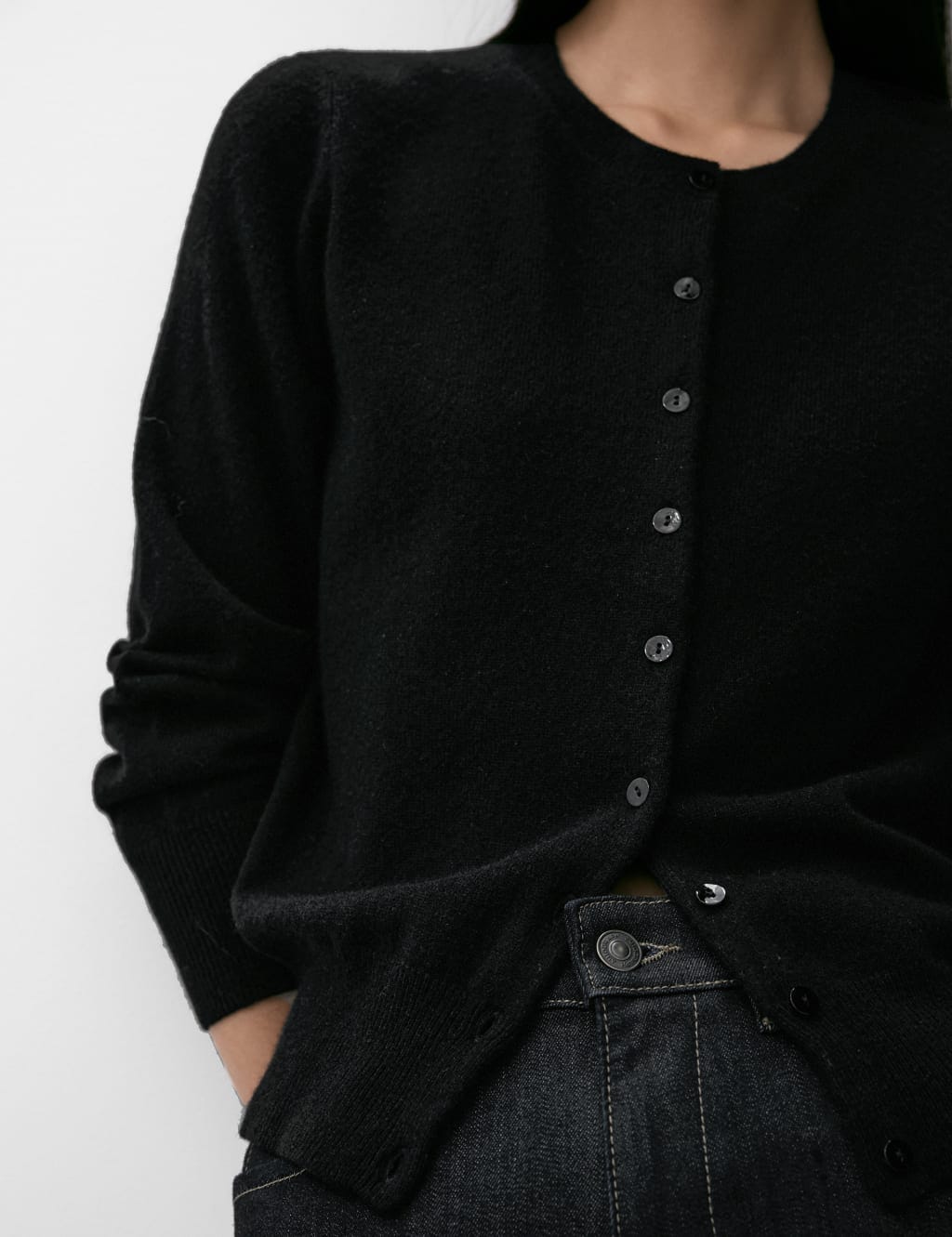 Pure Cashmere Crew Neck Cardigan 4 of 8
