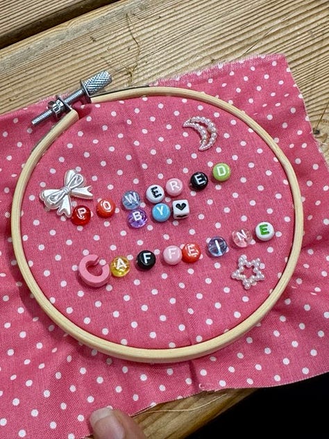 Hoops in different stages of completion