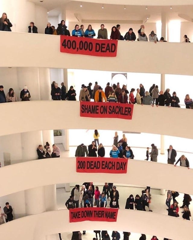 Nan Goldin's activist group protest at the Guggenheim and Met | Dazed Nan Goldin's activist group protest at the Guggenheim and Met | Dazed