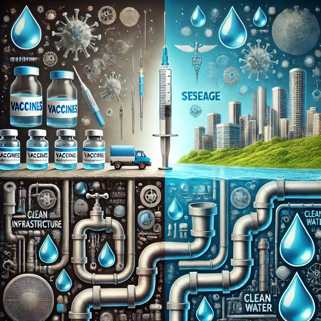 #Vaccines get all the glory, but most #Plumbers will tell you that it was #Water #Infrastructure – #Sewage #Systems and #CleanWater – that eradicated #Disease, and they’re right.