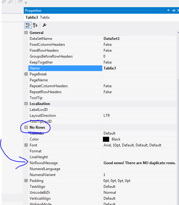 SQL Server reporting services NO data rows message v2 SQL Server reporting services NO data rows message v2