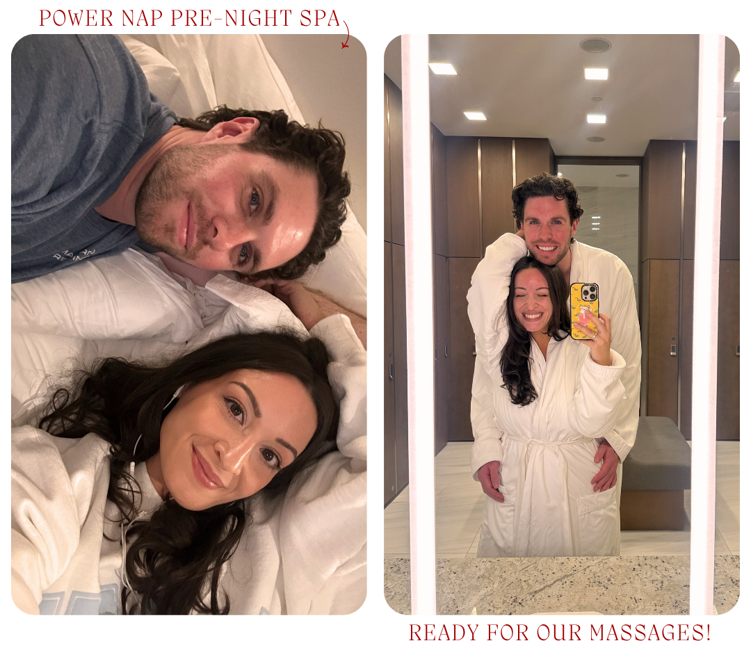 bella and pat hanging out at the hotel