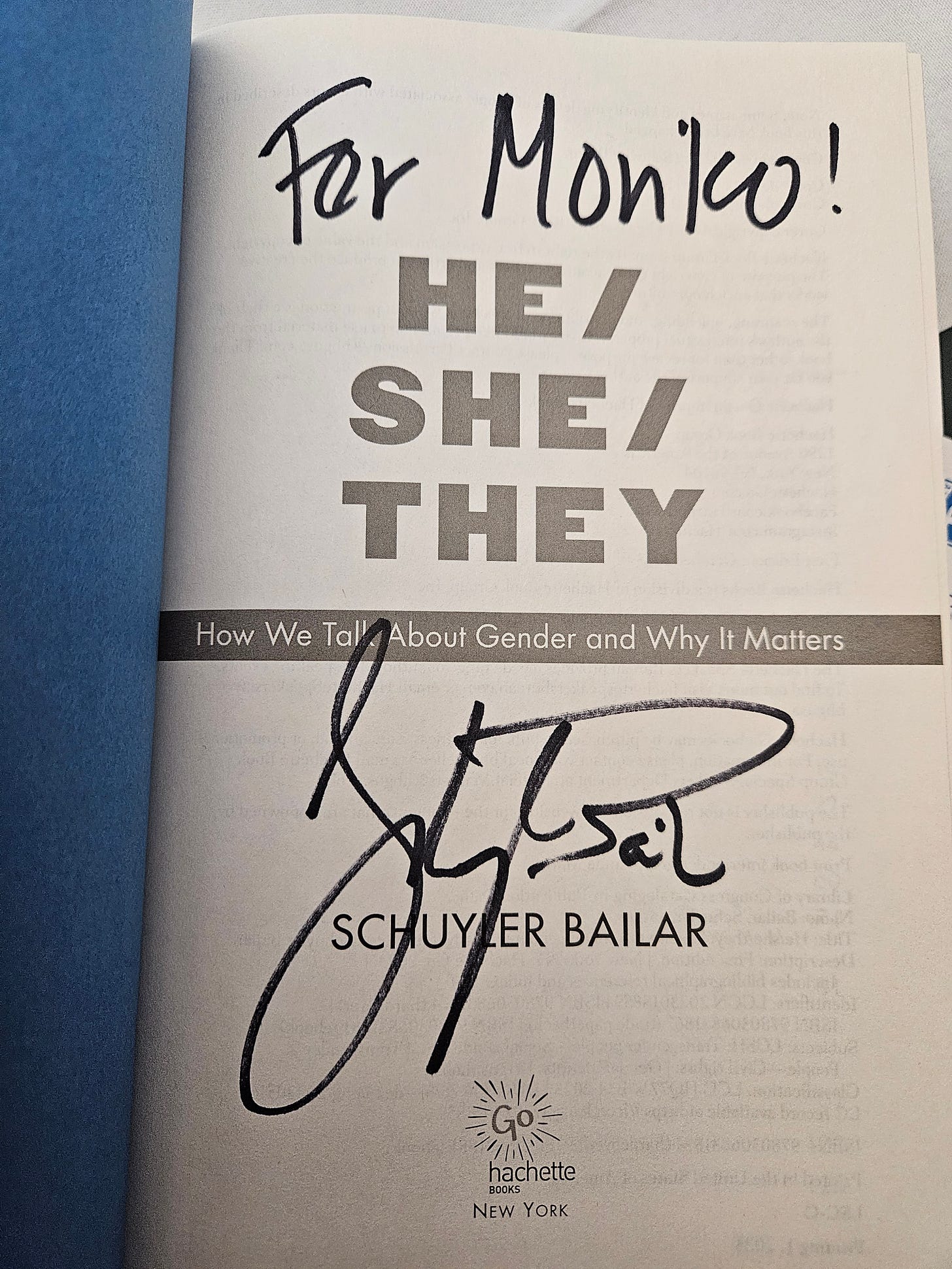 Moriko's signed copy of He/She/They
