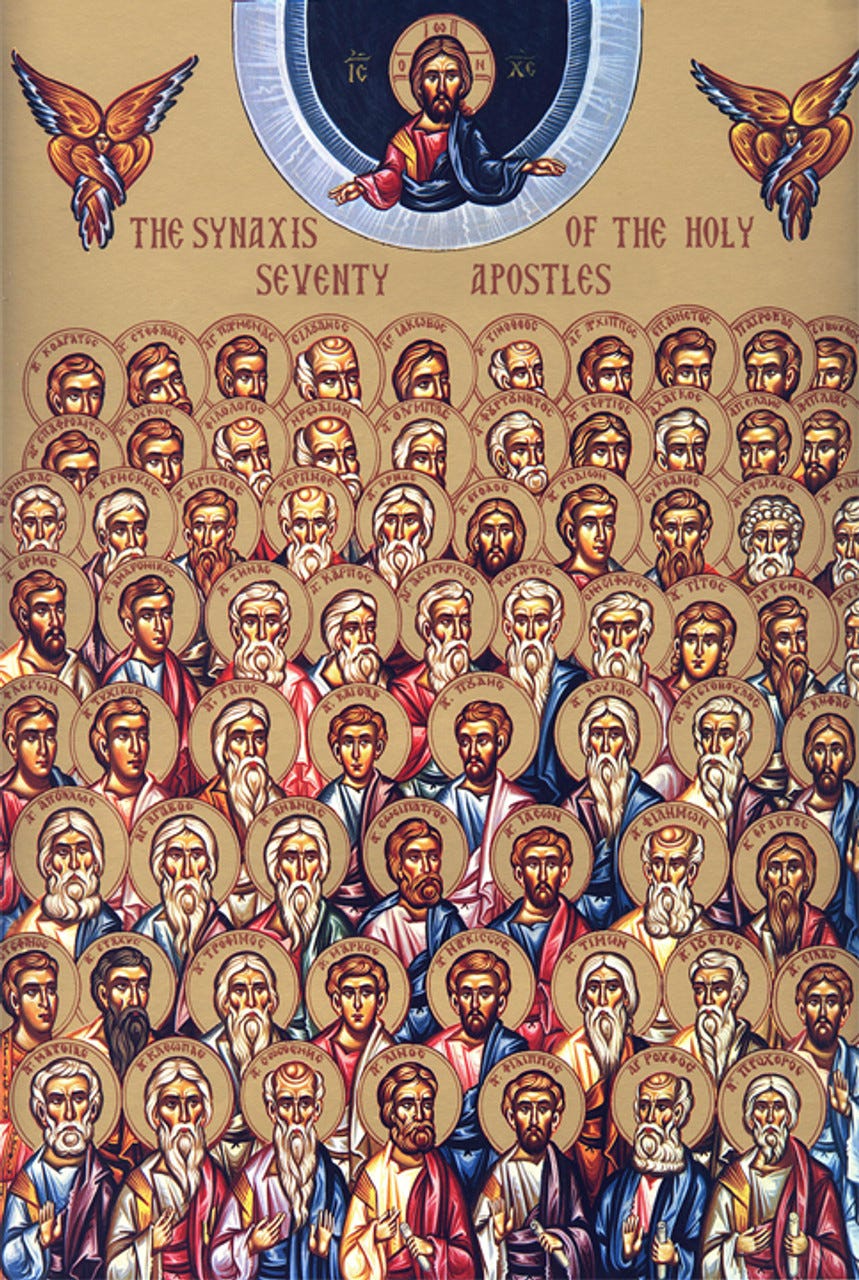 Icon of the Synaxis of the 70 Apostles - (1AP15) - Uncut Mountain Supply